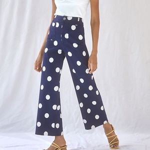Anthropologie Maeve Colette Cropped Wide-Leg Pants